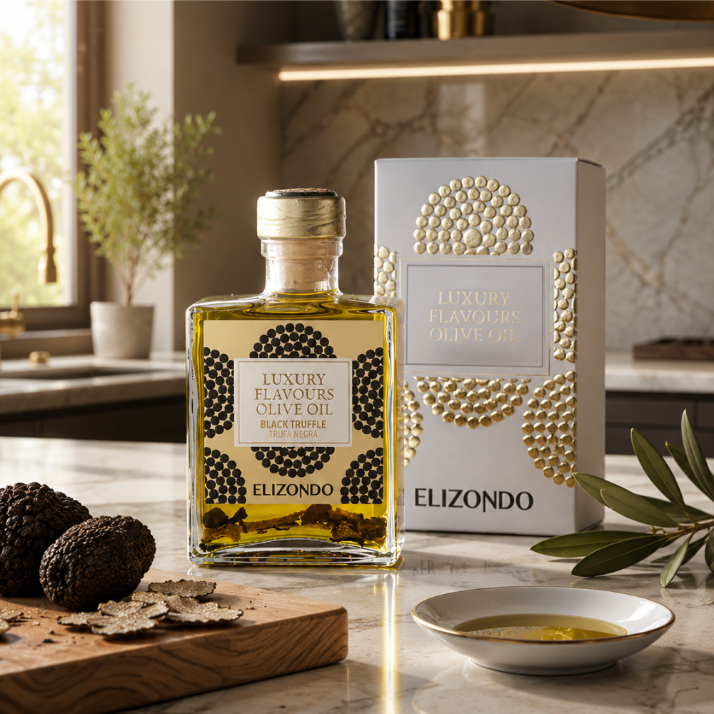 Elizondo - Luxe olijfolie met zwarte truffel - 200 ml - Afbeelding 2